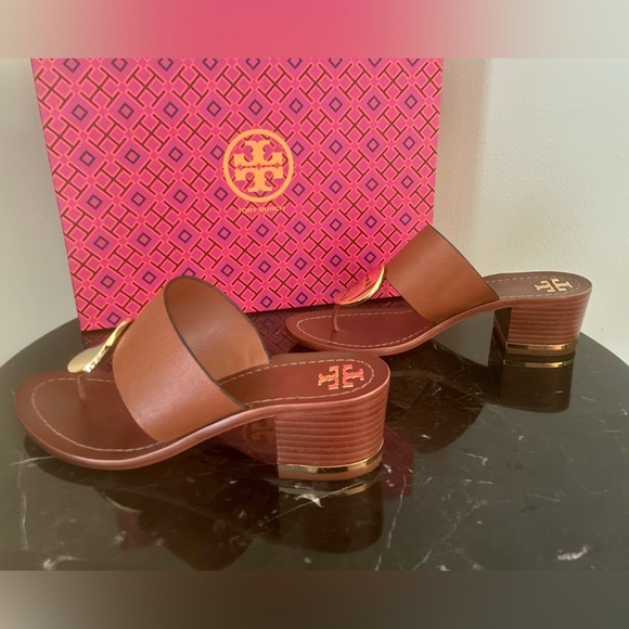 TORY BURCH Patos Disk 45 mm Leather Sandal - Picture 5 of 12